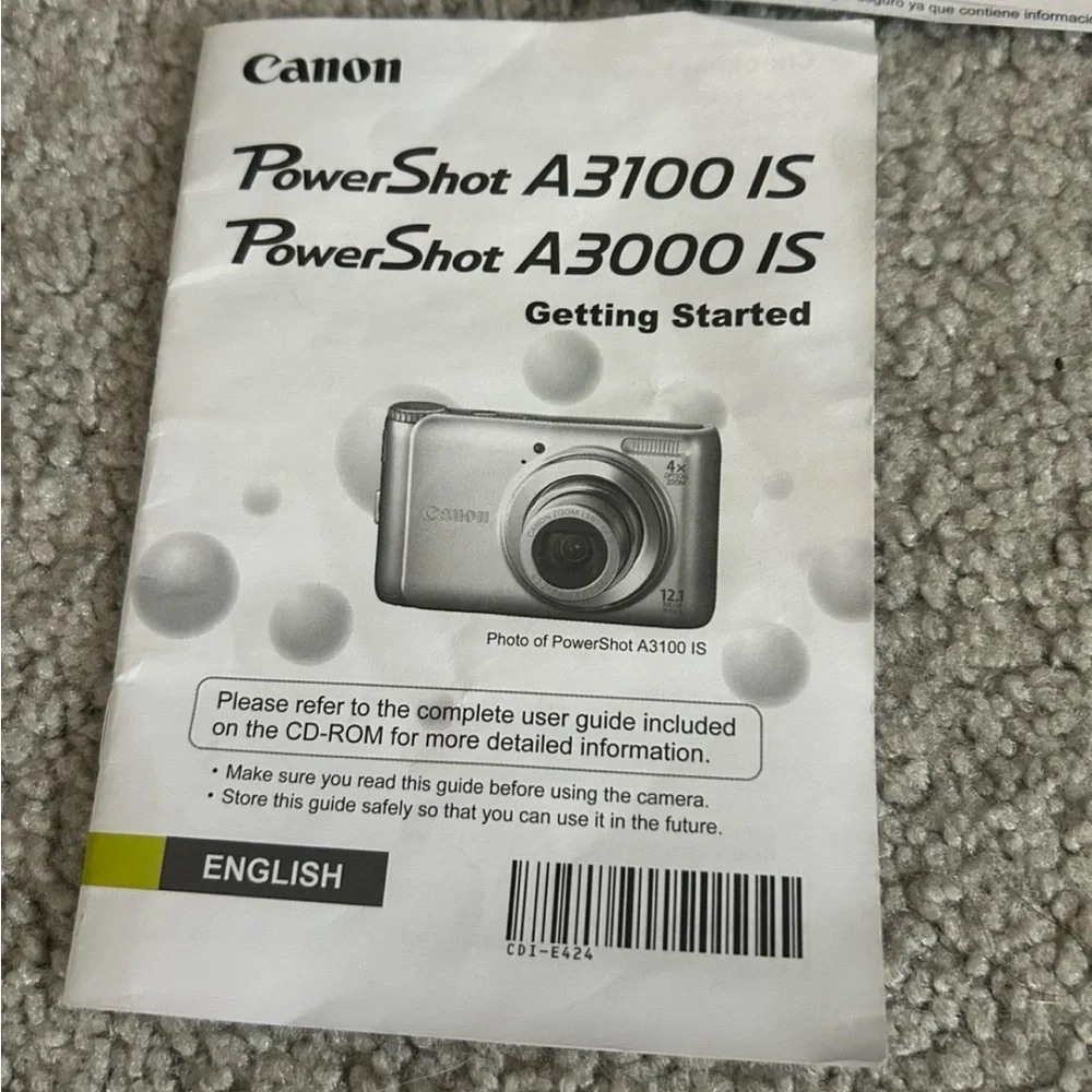 Canon PowerShot A3100 IS Digital Camera w/ Charger, Battery / NO Memory Card